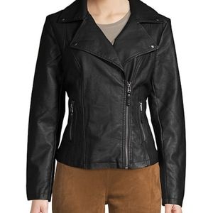 NWT Max Studio Classic Faux Leather Jacket Size M